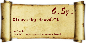 Olsovszky Szovát névjegykártya